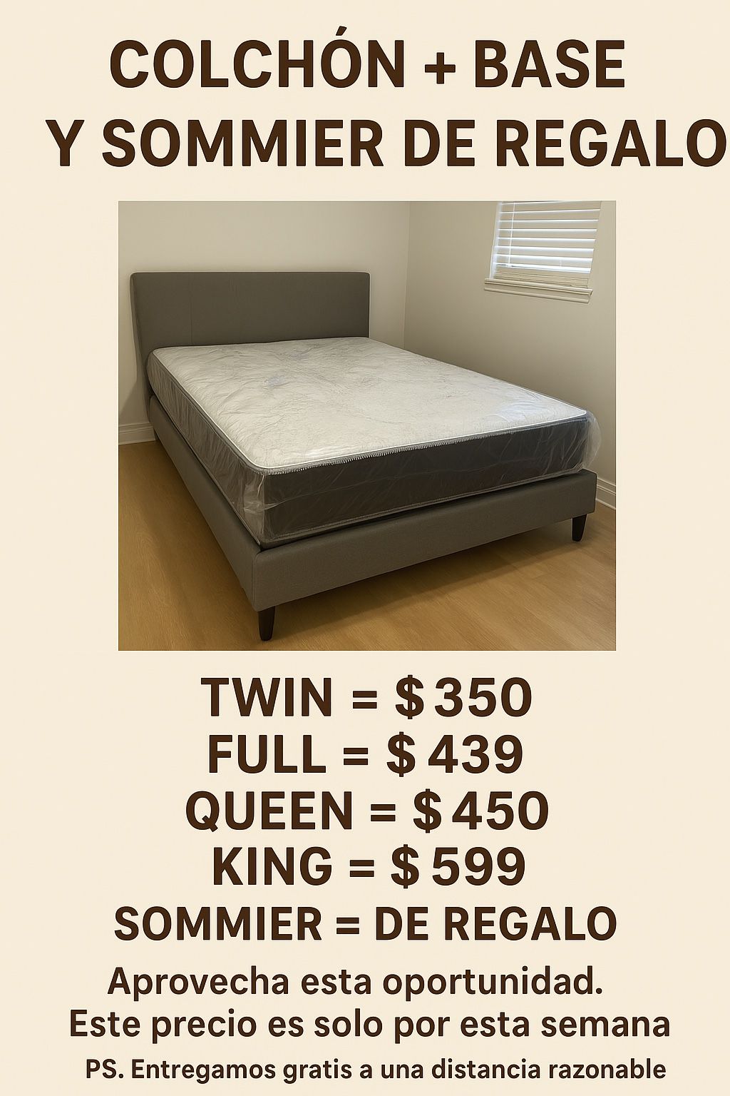  🛌 Queen Mattress Come With Bed Frame (Headboard & Footboard) + Box Spring – Ready for Delivery Today!