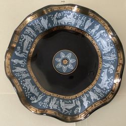 Preowned Vtg. Hellenistic Candy / Nut Dish Greek Gods Ruffled Edges 7.25” 