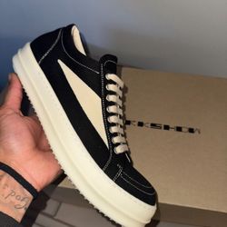 Rick Owens DRKSHDW Porterville Vintage Low Black Milk Size 41