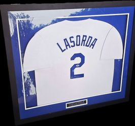 Tommy Lasorda Signed Dodgers Jersey Framed Display
