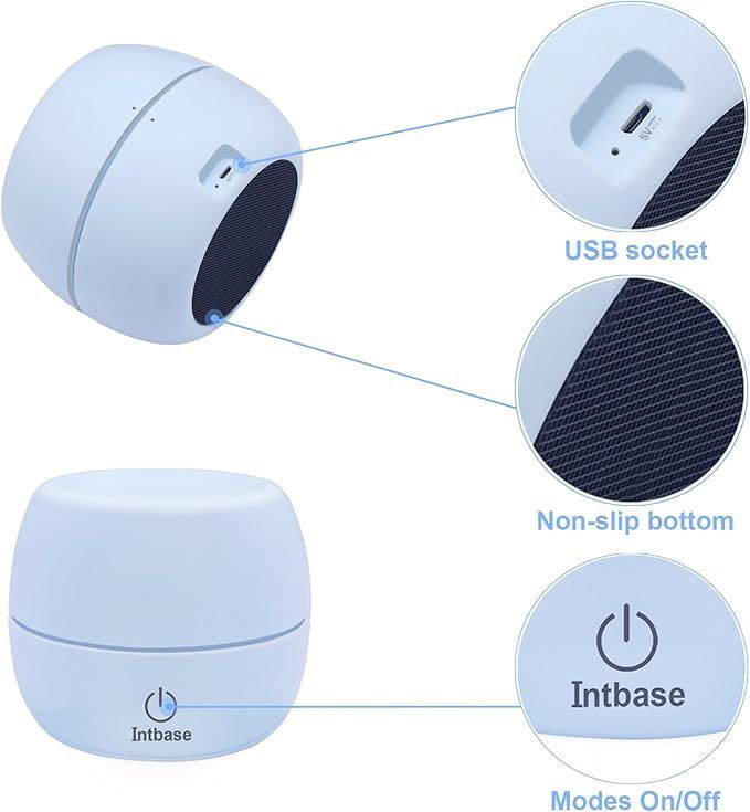 USB Mini Humidifier, Ultrasonic Cool Mist Humidifier Personal Desk Air Purifier for Bedroom Home Office Baby Yoga Toilet and Car 300ml (Blue)