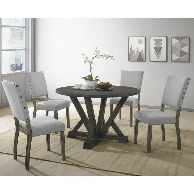 Round Dining Table - 5pc Set Table + 4 Chairs