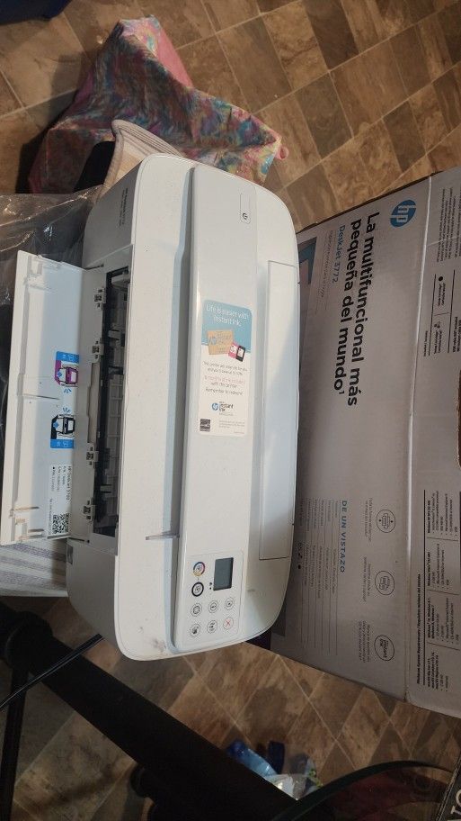 Brand New HP Deskjet 3772 Wireless Printer Coverage At Print Scan Copy And Web Open Up The Box To Make Sure It Still Work Then Packed Up In Storage