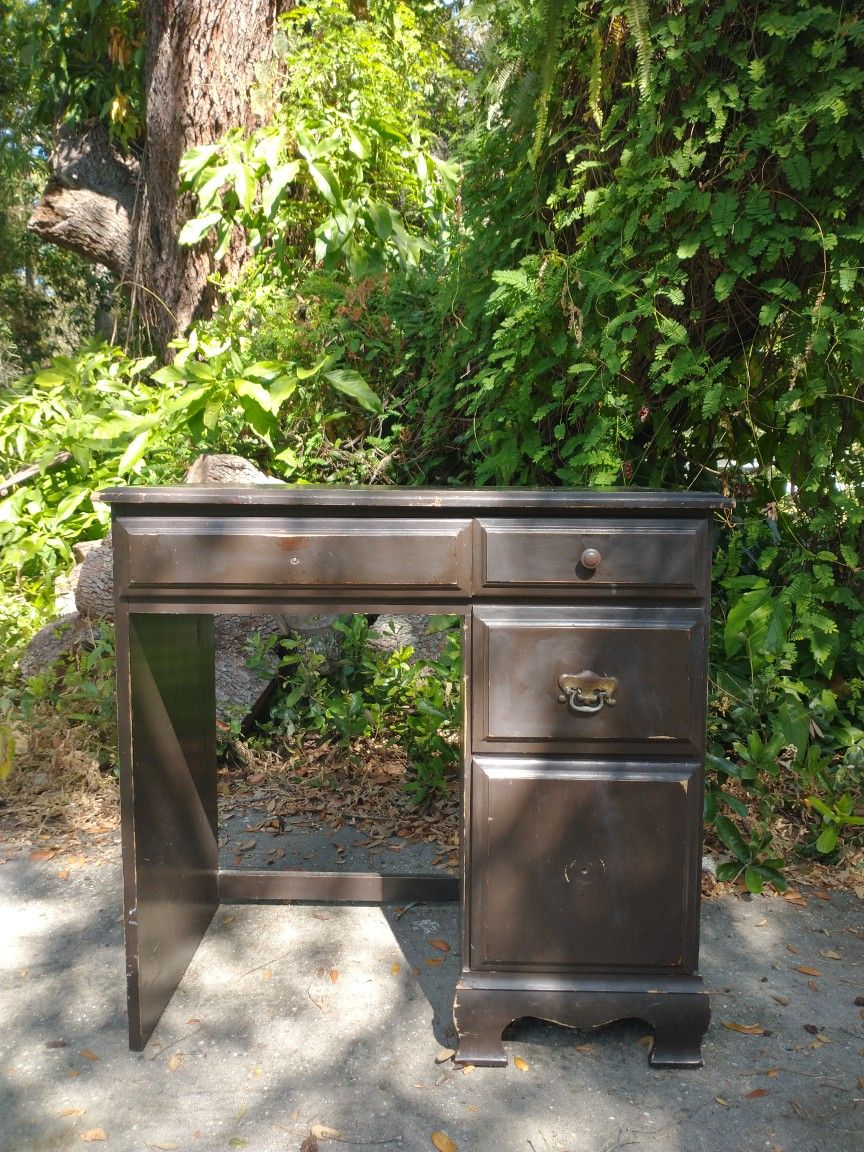 Retro Middle Century Wooden Vintage 4 Drawers Desk 