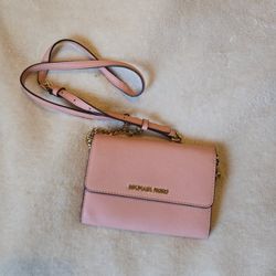 Michael Kors Pink Leather Crossbody Purse