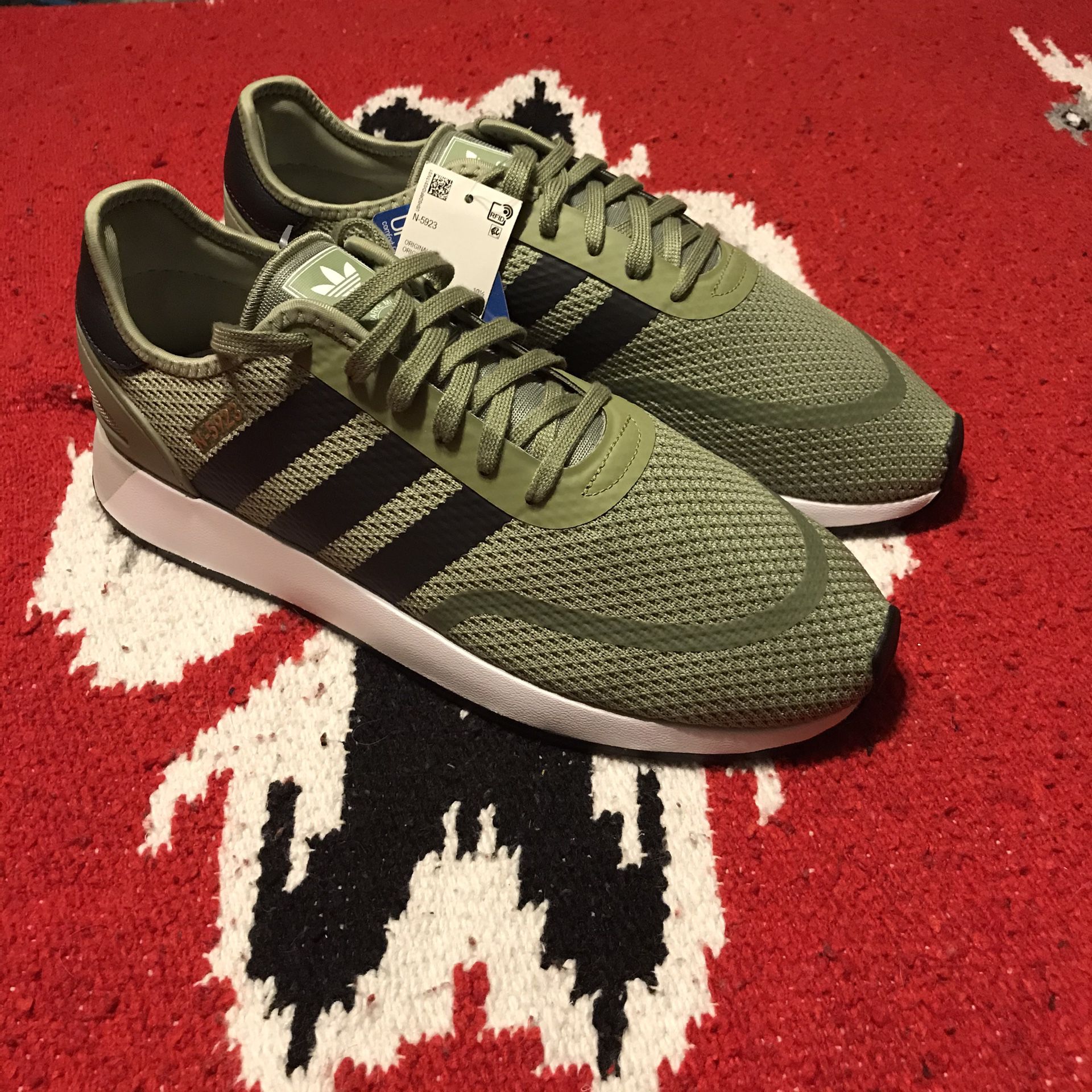 NWT ADIDAS N-5923 SNEAKERS SHOES IN GREEN MESH MENS SIZE 11