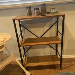 Industrial Wood & Metal 3-Tier Shelf $45 obo