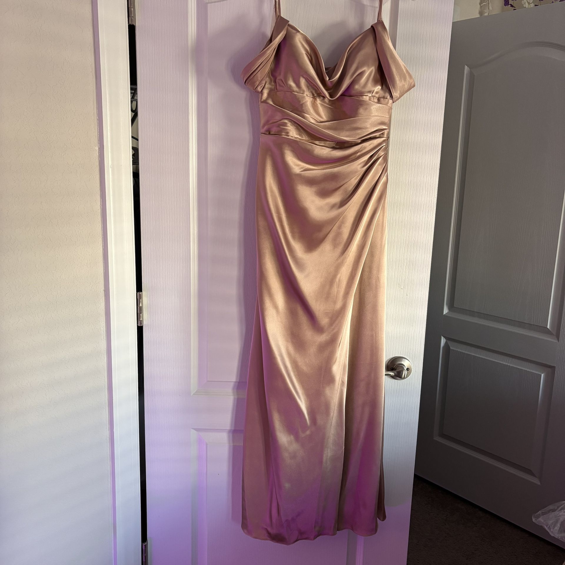 Champagne Satin Formal Gown