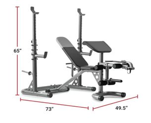 Weider XRS 20 Adjustable Olympic Workout Bench with Independent Squat Rack and Preacher Pad brand new in box $430