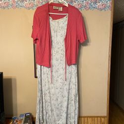 Women’s Kathie Lee floral plus size dress with cardigan. Size 18w