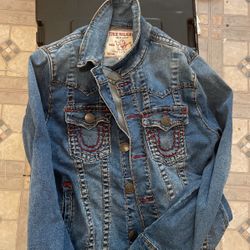 True Religion Red Stitch Denim Jacket