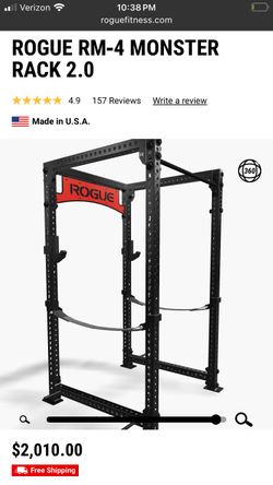 Rogue Fitness RM-4 MONSTER Power Rack 2.0 With Name Plate