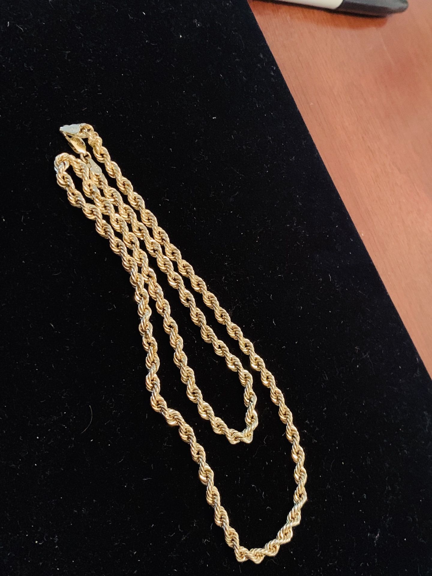 10kt rope chain 20” 4mm