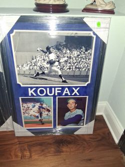 Framed Sandy Koufax Autographed Dodgers Photo Collage - Authenticated