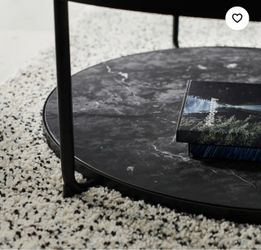 Coffee Table , Anthracite Marble Effect. Black Glass