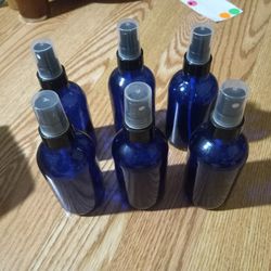 Set Of 4 Cobalt Blue Spray 4 Oz Spray Bottles 