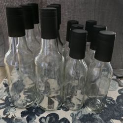 6 Sauce Bottles Glass 10oz 6 sauce Bottles Glass 5oz.