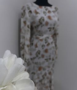 Floral Print High Low Bishop Sleeve Belted Dress