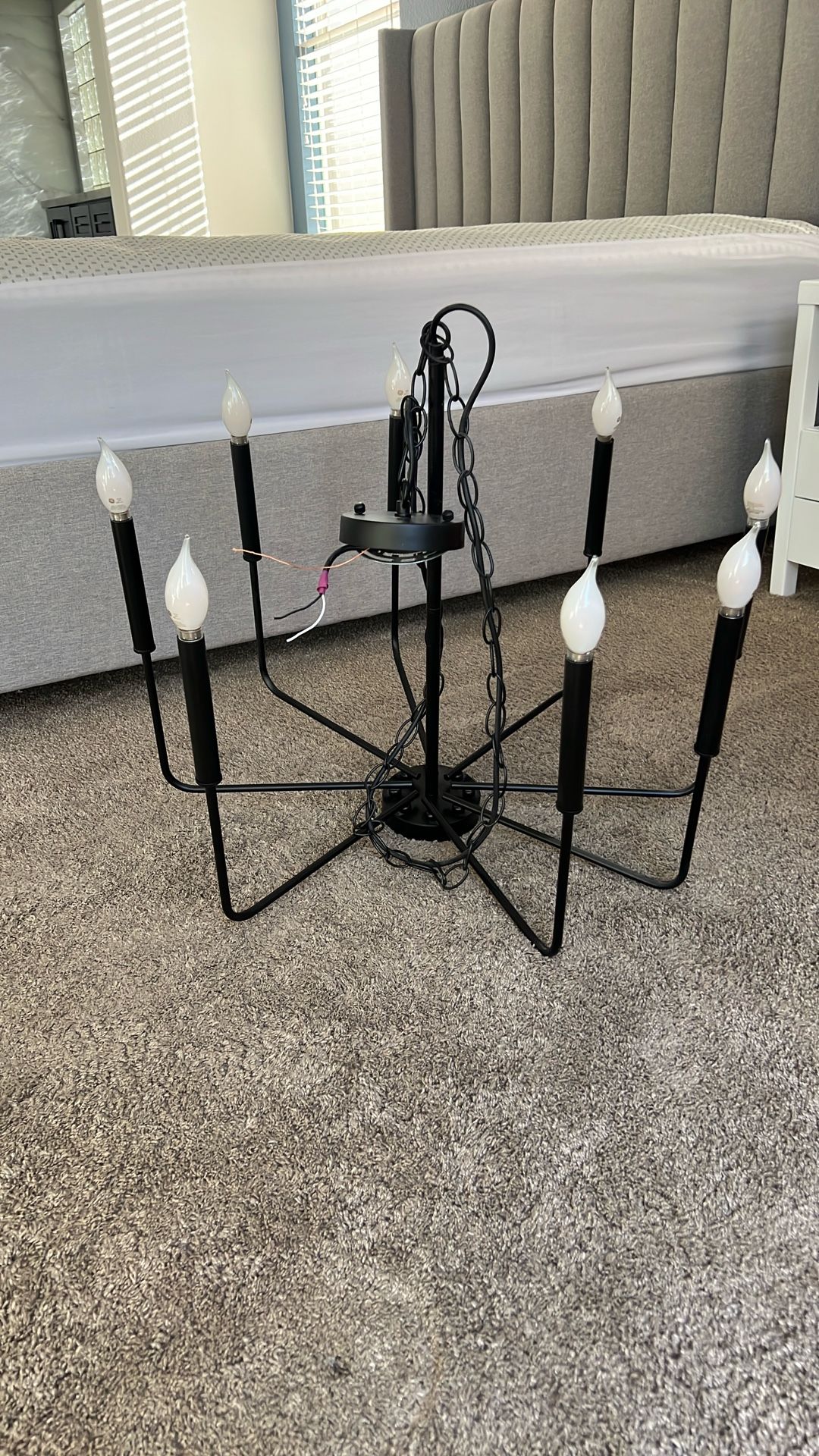 Black Farmhouse Chandelier 8 Light Fixture