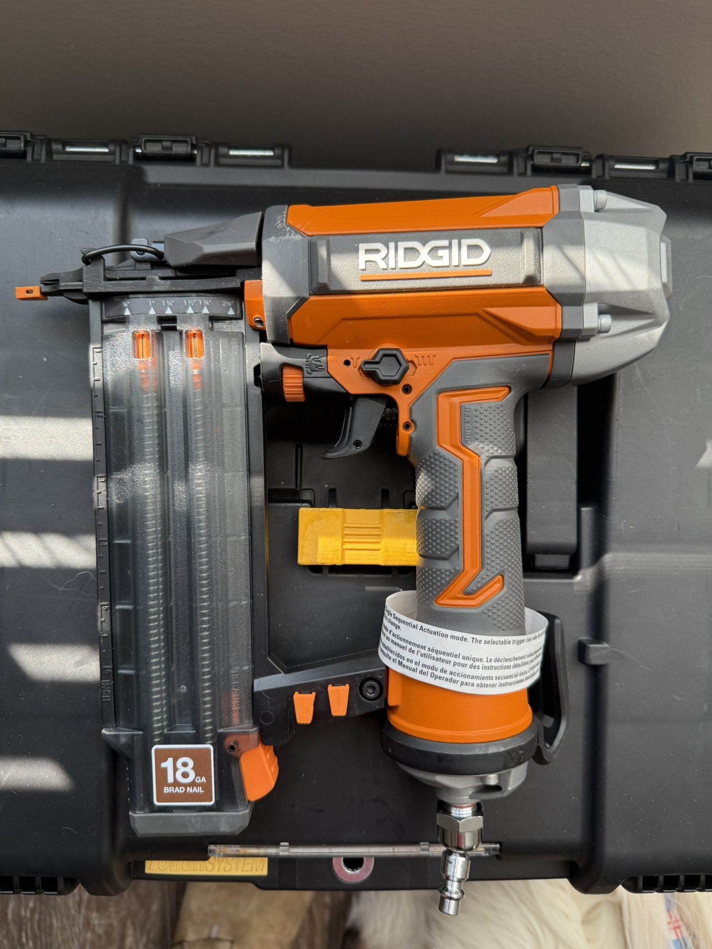 Rigid Nail Gun w/ Air Hose And Compressor