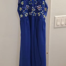 Blue Crystal Doll Dress Girls Size 10