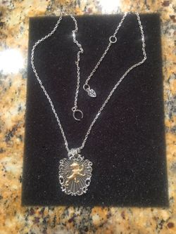 Men's chrome heart style motorcycle necklace chain and pendant