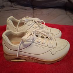 White Sketchers Sneakers