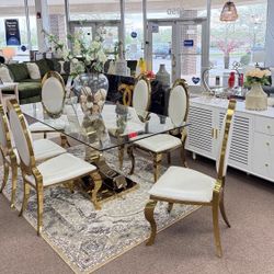 Gold Plated Chairs Dining Set ‼️ In Stock ❗️ Same Day Delivery! No Credit No Interest Payment Option
