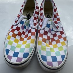 Vans Classic Slip-on Rainbow Checkerboard size: 4.5 mens or 6.0 womens