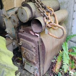 Boiler Type Stove Burner Cast Iron Feeder Wood Burning