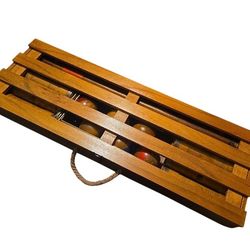 Wooden Croquet Set w/ Carrying Case – 6 Mallets, Balls, Wickets – Outdoor...