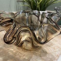 Murano ruffled decorative bowl