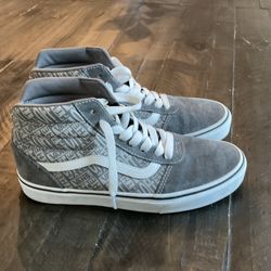 Gray/White High top Vans Size 8