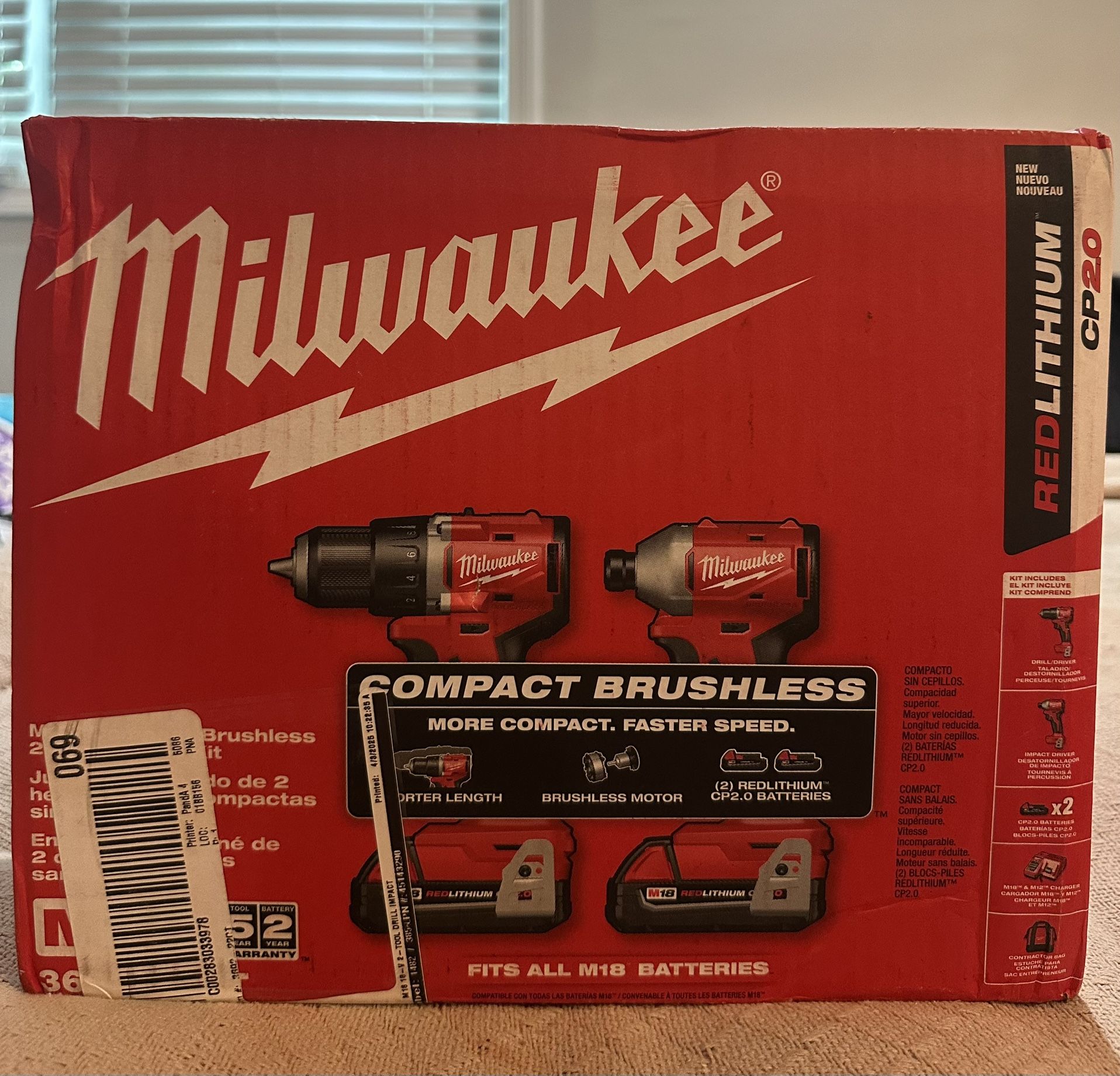 Milwaukee M18 Compact Brushless CP20 Set