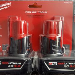 Brand New Fresh Milwaukee M12 Xc3.0 Batteries 