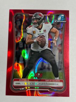 Topps 2026 Bowman Chrome #BCV-94 Red Ray Wave Baker Mayfield Buccaneers 4/5