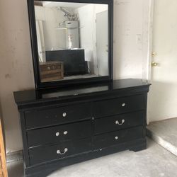 Dark Wood Dresser $125,Mirror $125