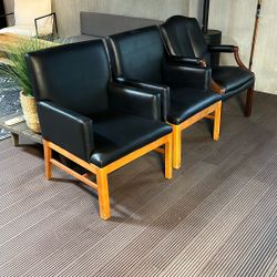 Black Wooden Leather Chair