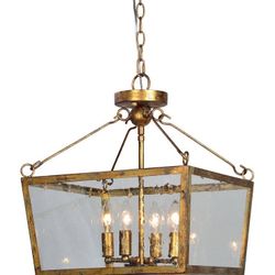 Four Light 15-inch Flush Mount Gold Light Fixture
