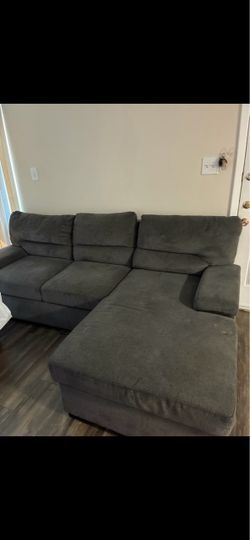 Gray couch with storage