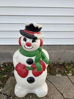 Vintage snowman green scarf