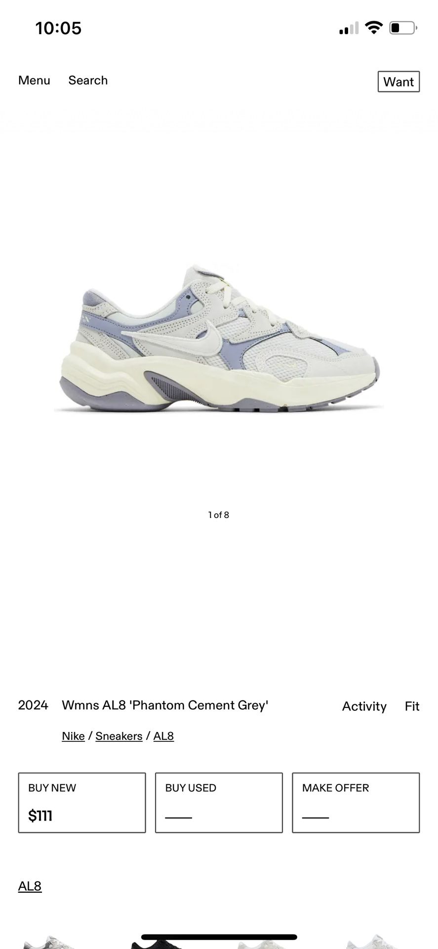 Nike AL8 Size 8 1/2 Women’s Sneaker