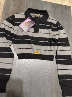 FB County Girl Striped Knit Polo Sweater