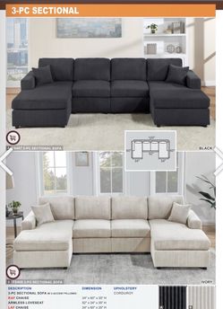 Sectional set 60”x120”x60”