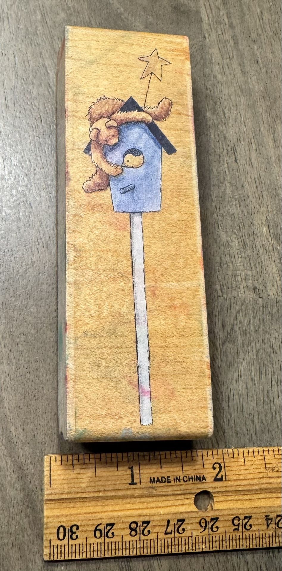 Bear feeder rubber stamp