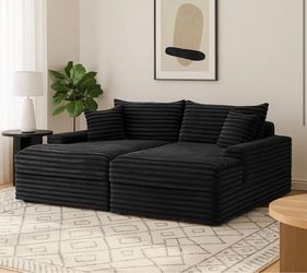 Oversized soft luxury plush double sided chaise lounge