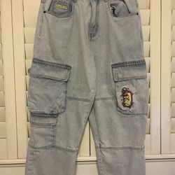 Ultra Loose Denim Cargo Pants