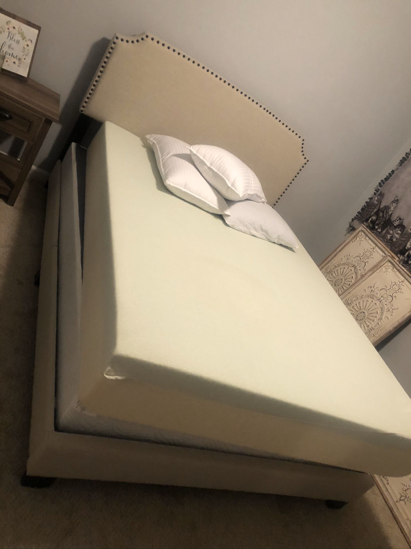 Queen Bed (Mattress and Frame)