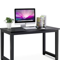 Computer Desk, Large 55"x24", Black, Office Desk, Table, Metal Frame, Wood Look Top, Modern, Minimalist