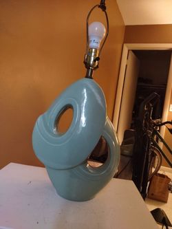 Haeger Style Lamp Ceramic-  Sea Foam Green